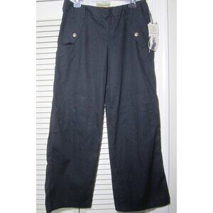 LIBERTINE for Target Black Pants Skull & Crossbones Buttons Cotton Wide Leg s/m